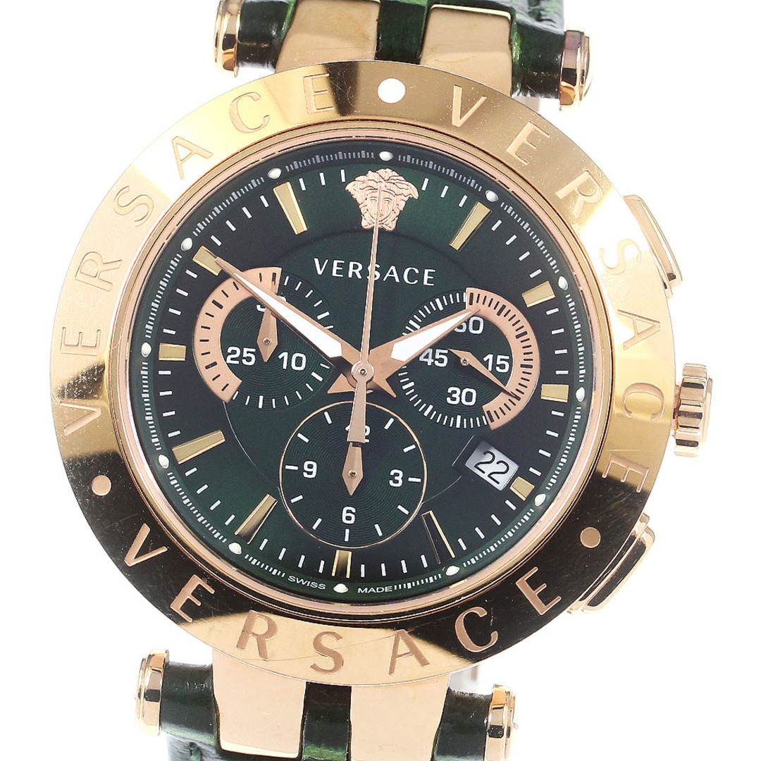 ヴェルサーチ VERSACE VERQ Vレース クロノグラフ クォーツ メンズ 良品 箱・保証書付き_767333