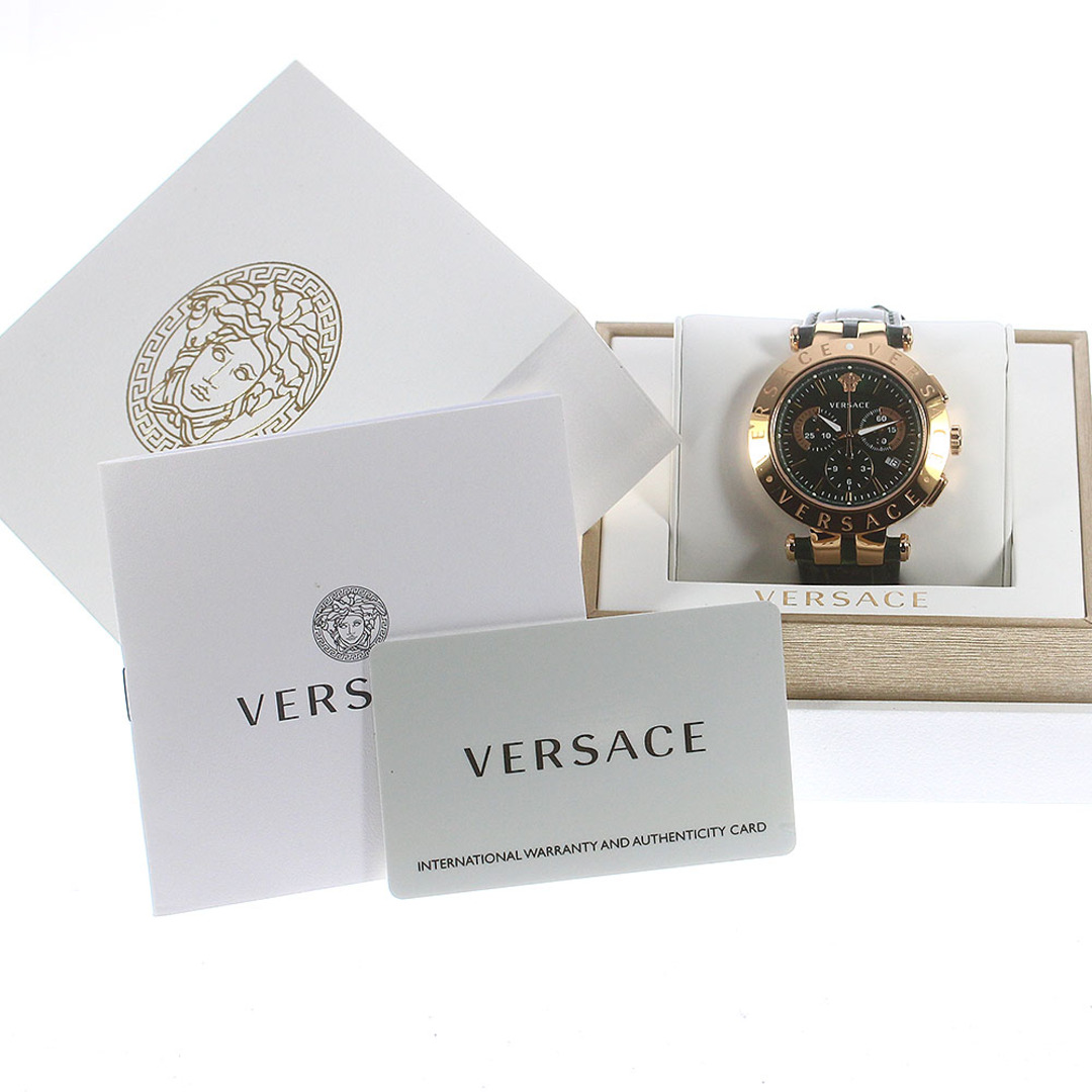 ヴェルサーチ VERSACE VERQ Vレース クロノグラフ クォーツ メンズ 良品 箱・保証書付き_771415