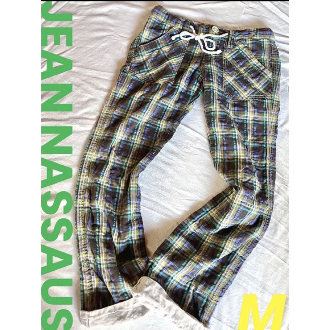 jean nassaus(ジーンナッソーズ)のJEAN NASSAUS☆美品 チェック ストレート パンツ M レディースのパンツ(カジュアルパンツ)の商品写真