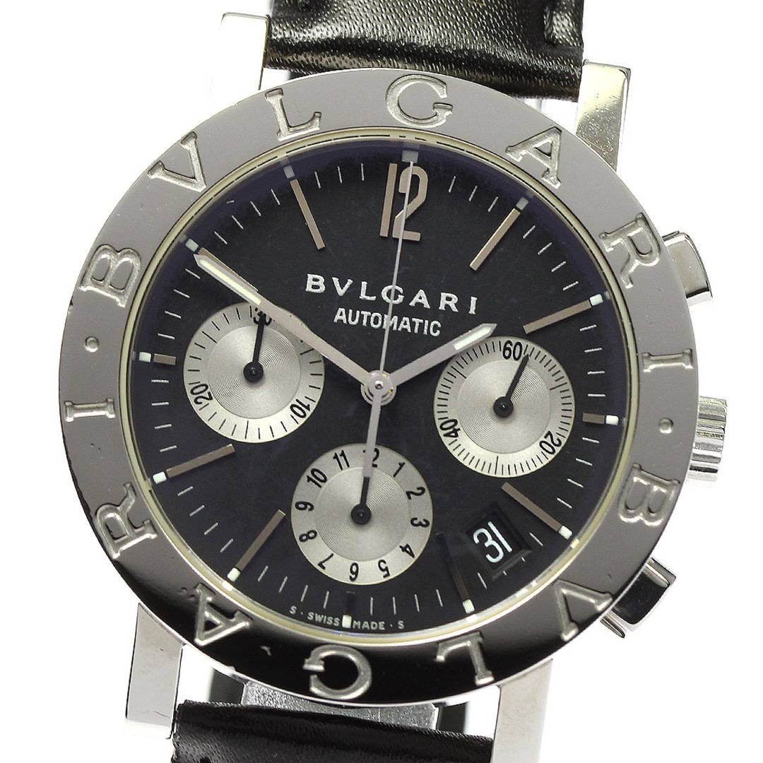 ブルガリ BVLGARI BB38SLCH ブルガリブルガリ クロノグラフ デイト 自動巻き メンズ 良品 _771196