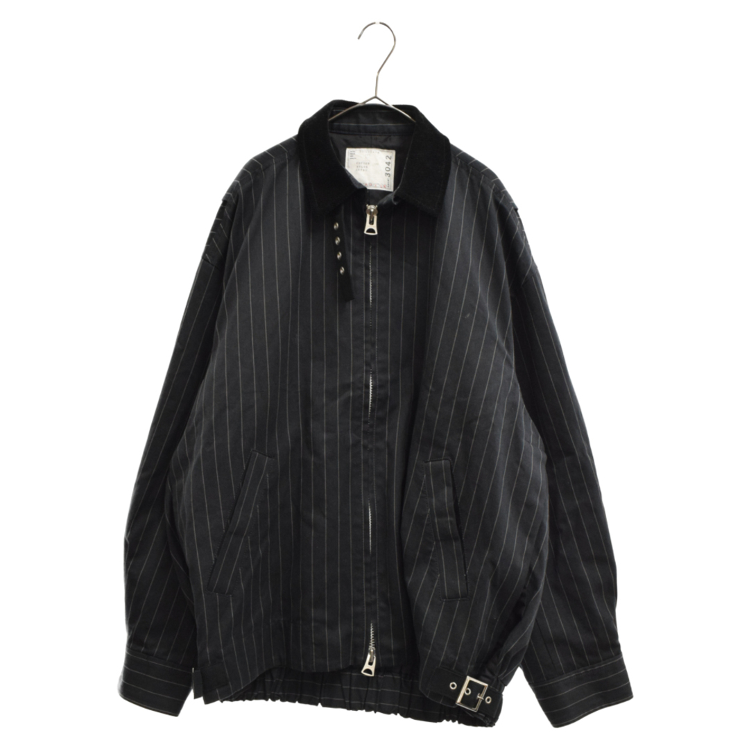 Sacai サカイ 23SS Chalk Stripe Blouson 23-03042M チョークストライプブルゾン ジップアップジャケット ブラック