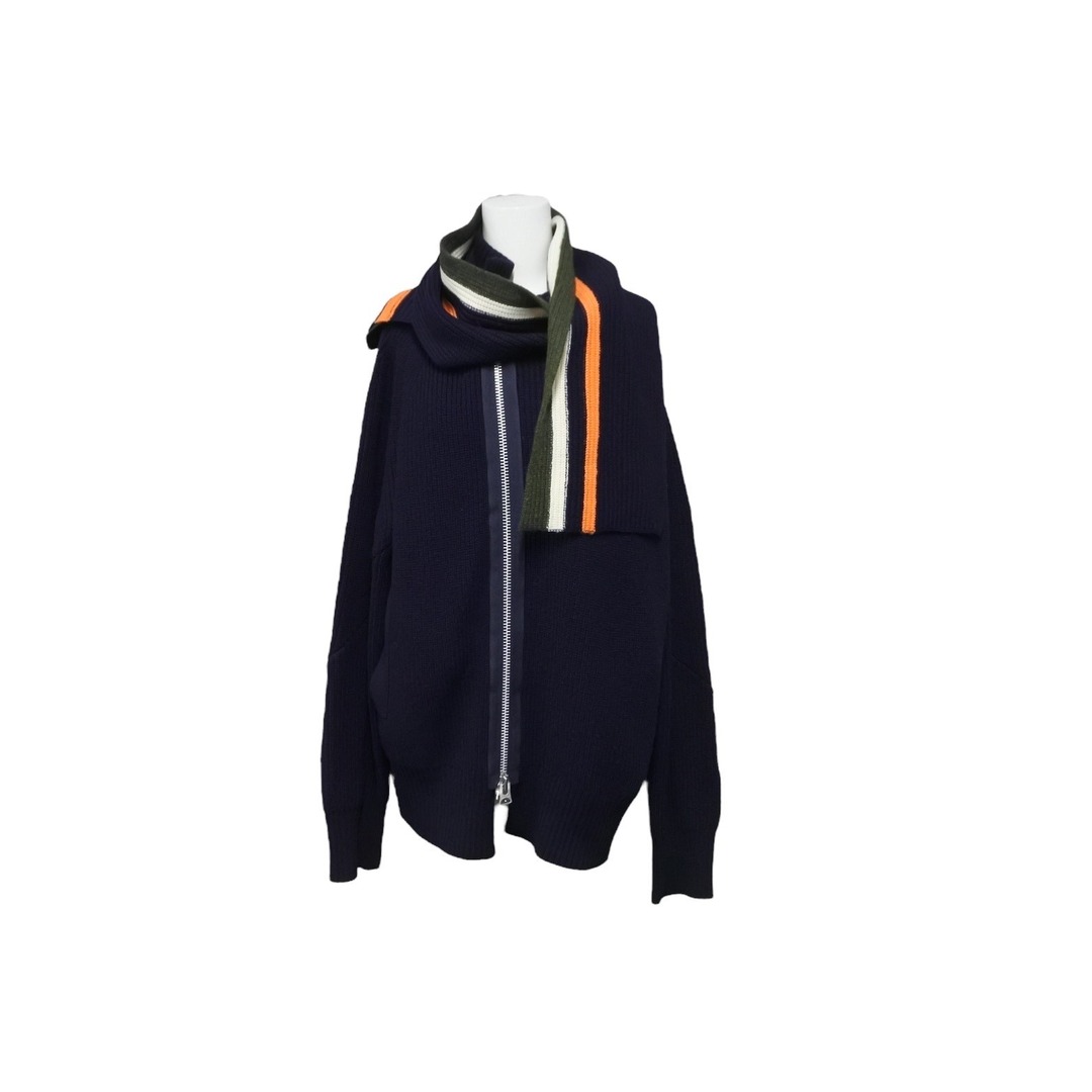 sacai - Sacai サカイ ニット ジップアップセーター トップス ラップ
