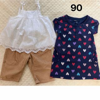 ベビーギャップ(babyGAP)の90cmベビー服　子供服baby GAPチュニック ボトムス セット売り(Tシャツ/カットソー)