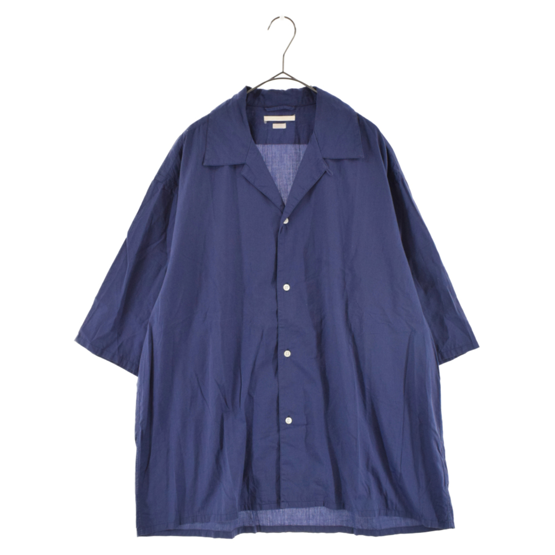 blurhms ブラームス 23SS Chambray Open-collar Shirt オーバーサイズ シャンブレーオープンカラー半袖シャツ ネイビー ナイトブルー BHS23S026