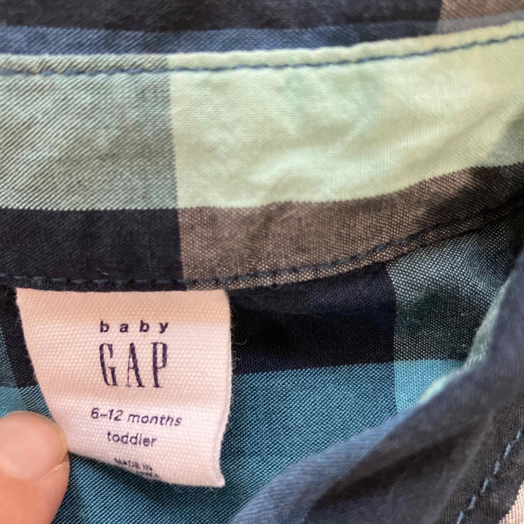 babyGAP(ベビーギャップ)の70cm baby GAP ロンパース　チェックシャツ　コットン キッズ/ベビー/マタニティのベビー服(~85cm)(ロンパース)の商品写真