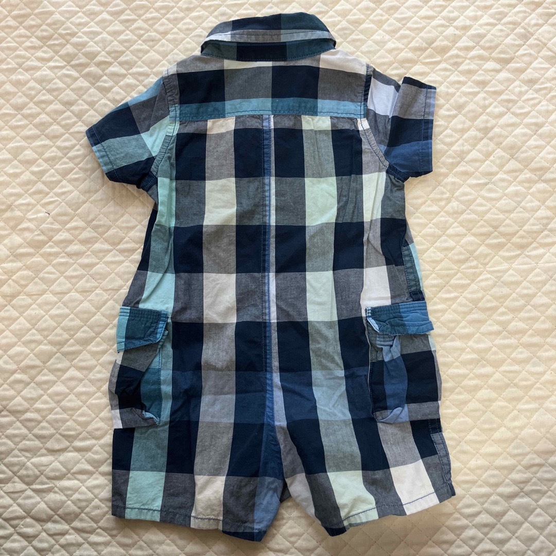 babyGAP(ベビーギャップ)の70cm baby GAP ロンパース　チェックシャツ　コットン キッズ/ベビー/マタニティのベビー服(~85cm)(ロンパース)の商品写真