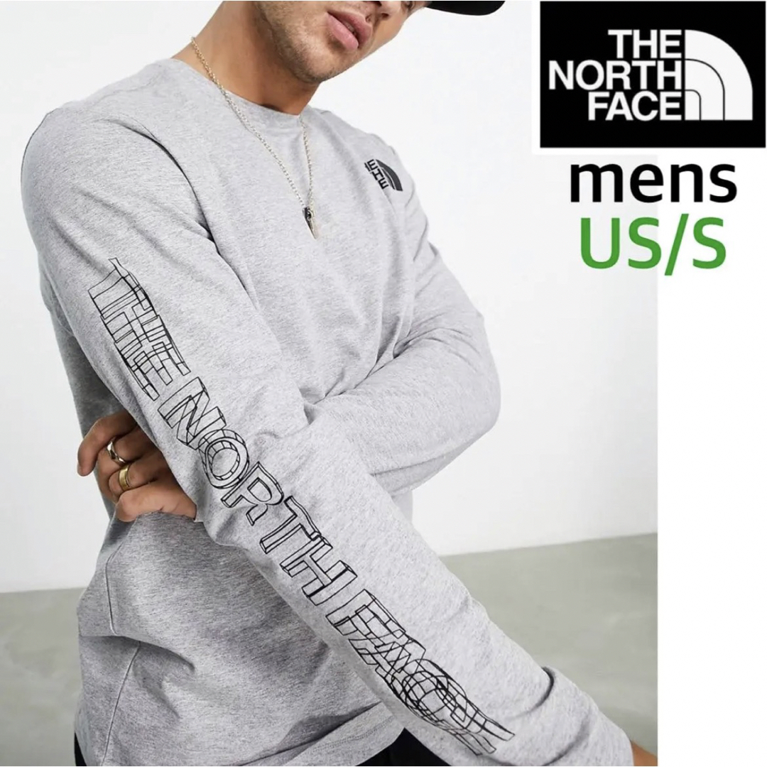 【海外限定】TNF ロンT  グレー US/S 日本サイズM