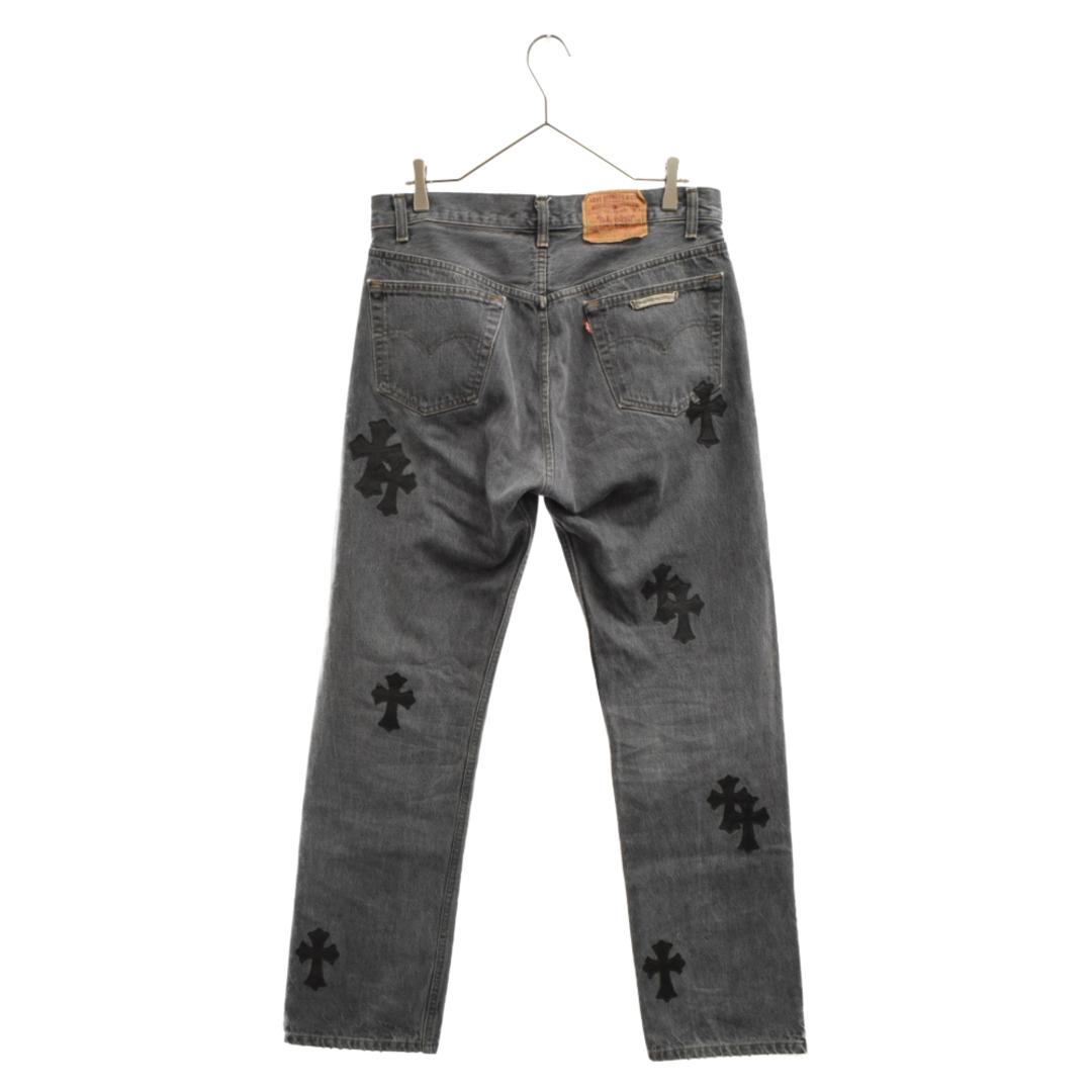 CHROME HEARTS クロムハーツ JEAN STRTLG FBRC クロスパッチ付き ウォッシュド デニムパンツ インディゴブルー