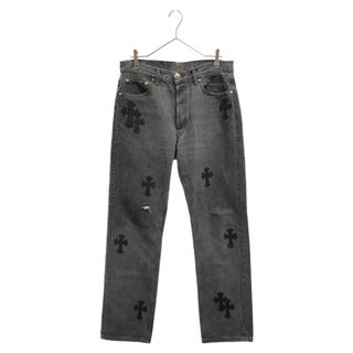 CHROME HEARTS クロムハーツ（原本無） デニムパンツ クロスボール ホースシュー ボタン  ブーツカット JVP デニムパンツ インディゴブルー系 31