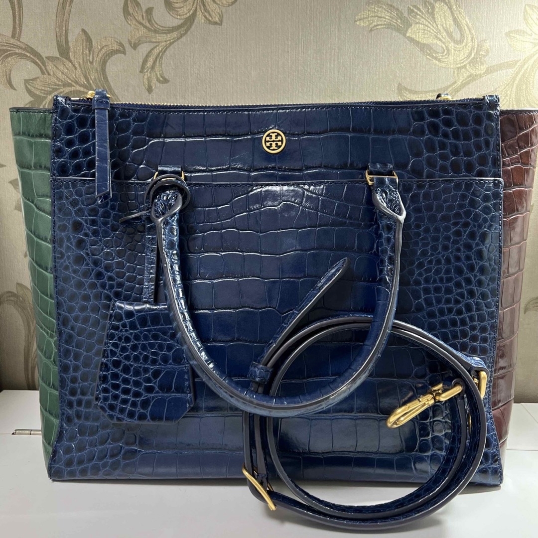 トリーバーチ クロコ型押し 2way  バッグ　tory burch