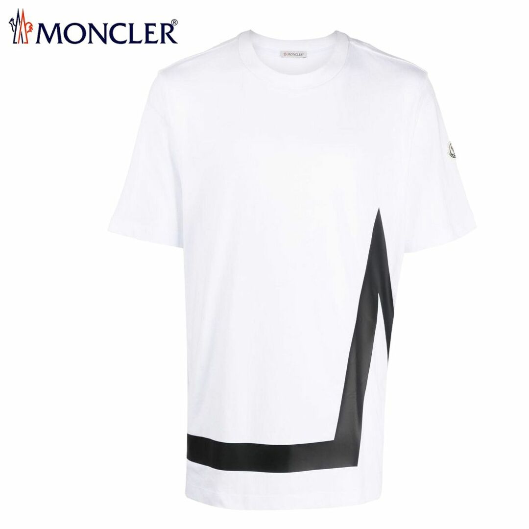 送料無料 150 MONCLER ホワイト Tシャツ ロゴ size XL