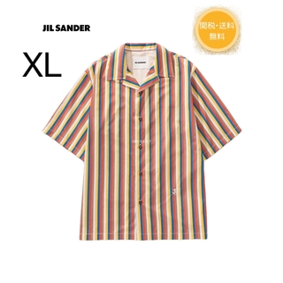 新品未使用 JIL SANDER Plusストライプロゴパッチ半袖Tシャツs、