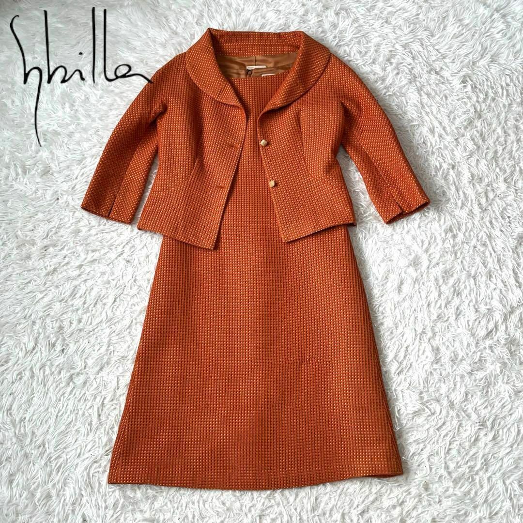 美品 sybilla シビラワンピース スーツ オレンジ-