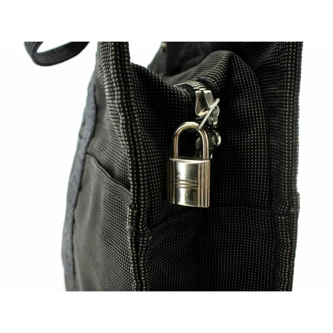 HERMES エルメス エールライン トート MM バッグ 黒xグレー