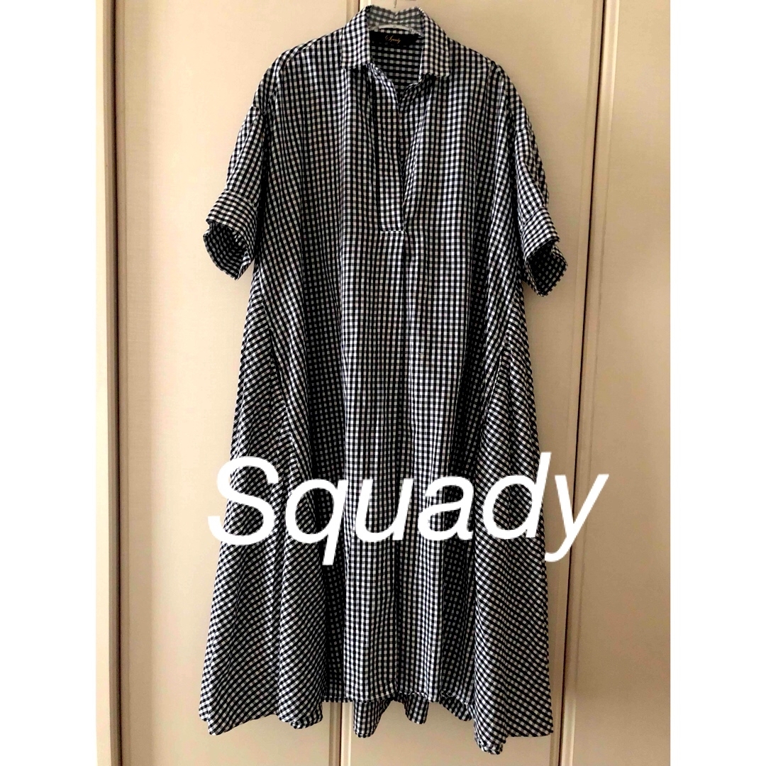 squady(スカディー)のSquady  スカディー　ギンガムチェック　ワンピース レディースのワンピース(ロングワンピース/マキシワンピース)の商品写真