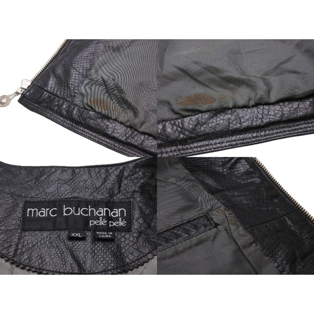 Pelle Pelle ペレペレ ベスト MARC BUCHANAN マークブキャナン ヴィンテージ ブラック レザー XXL シルバー金具 良品 中古 53442 レディースのトップス(ベスト/ジレ)の商品写真