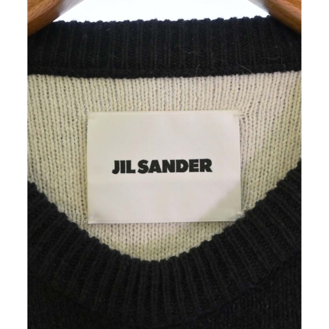 Jil Sander(ジルサンダー)のJIL SANDER ニット・セーター 46(M位) 黒xアイボリー 【古着】【中古】 メンズのトップス(ニット/セーター)の商品写真