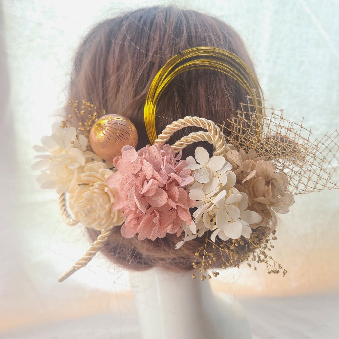 髪飾り「花笑ピンク」　成人式　結婚式　ウェディング | フリマアプリ ラクマ
