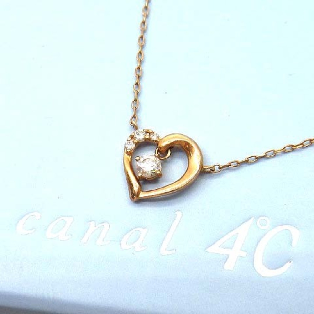カナルヨンドシー canal 4℃ K10PG ジルコニア ハート ネックレスの通販