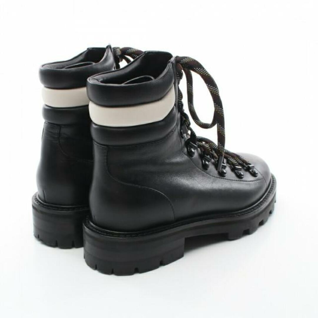 JIMMY CHOO(ジミーチュウ)のESHE FLAT ハイキング ブーツ レザー ブラック ホワイト レディースの靴/シューズ(ブーツ)の商品写真