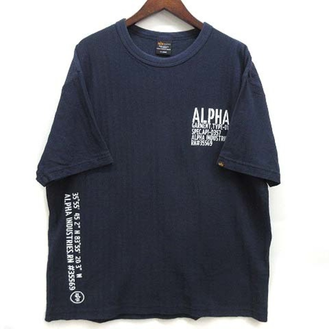 alpha(アルファ)のアルファ ALPHA ヘリンボーン ステンシル プリント Tシャツ 半袖 XL メンズのトップス(Tシャツ/カットソー(半袖/袖なし))の商品写真