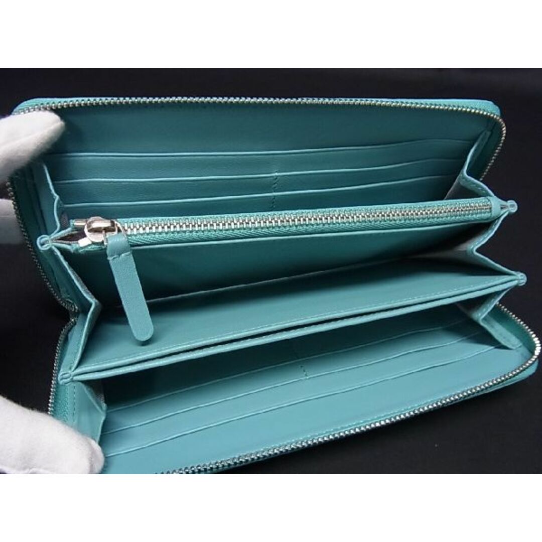 ■新品■未使用■ TIFFANY＆Co ティファニー レザー rラウンドファスナー 長財布 ウォレット ティファニーブルー AR4559