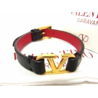 ヴァレンティノ(VALENTINO)の■新品同様■ VALENTINO ヴァレンティノ Vロゴ レザー ブレスレット アクセサリー レディース ブラック系 BE1633 (その他)