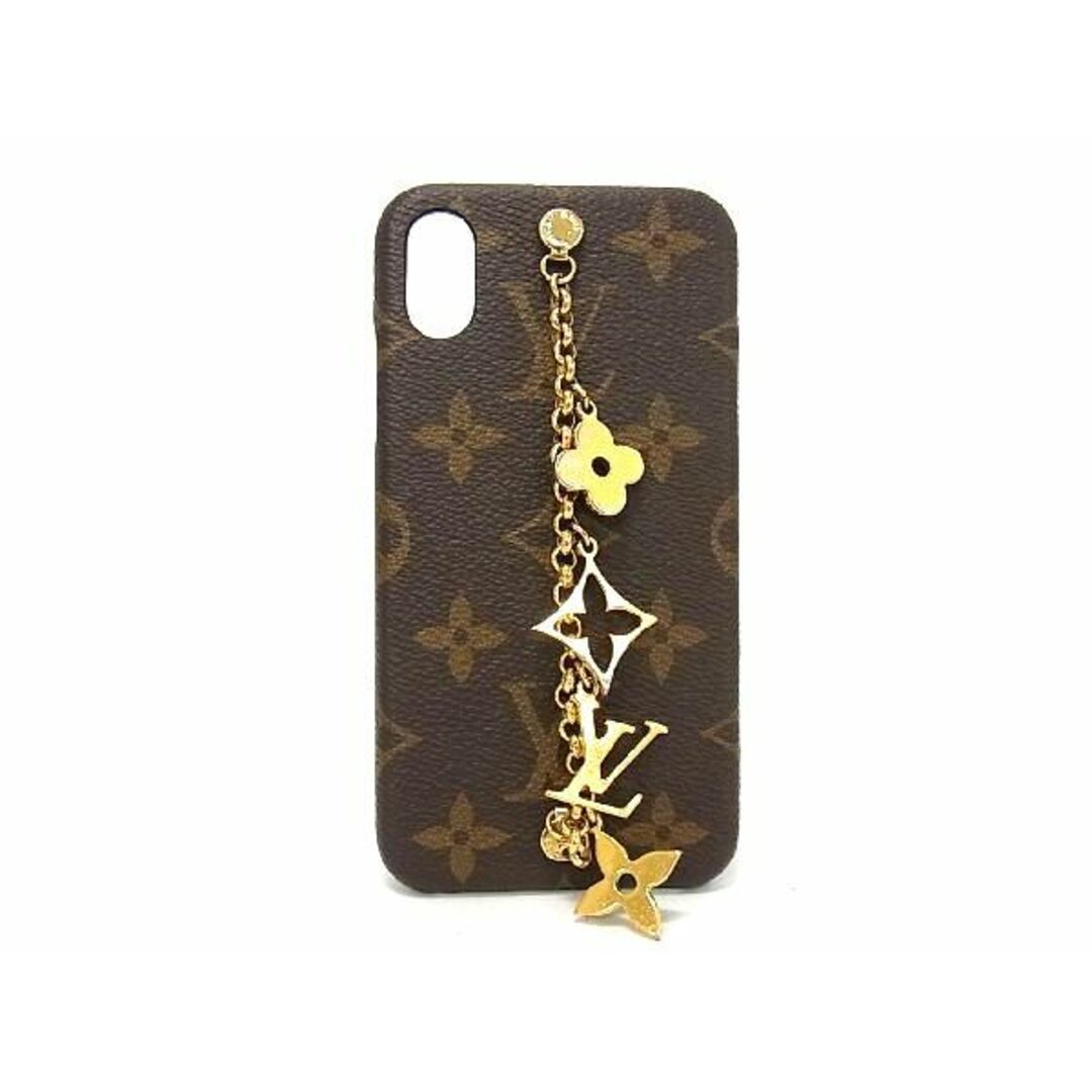 ブラウン系素材■美品■ LOUIS VUITTON ルイヴィトン M63899 モノグラム iPhoneバンパー Xs X対応 アイフォンケース スマホケース ブラウン系