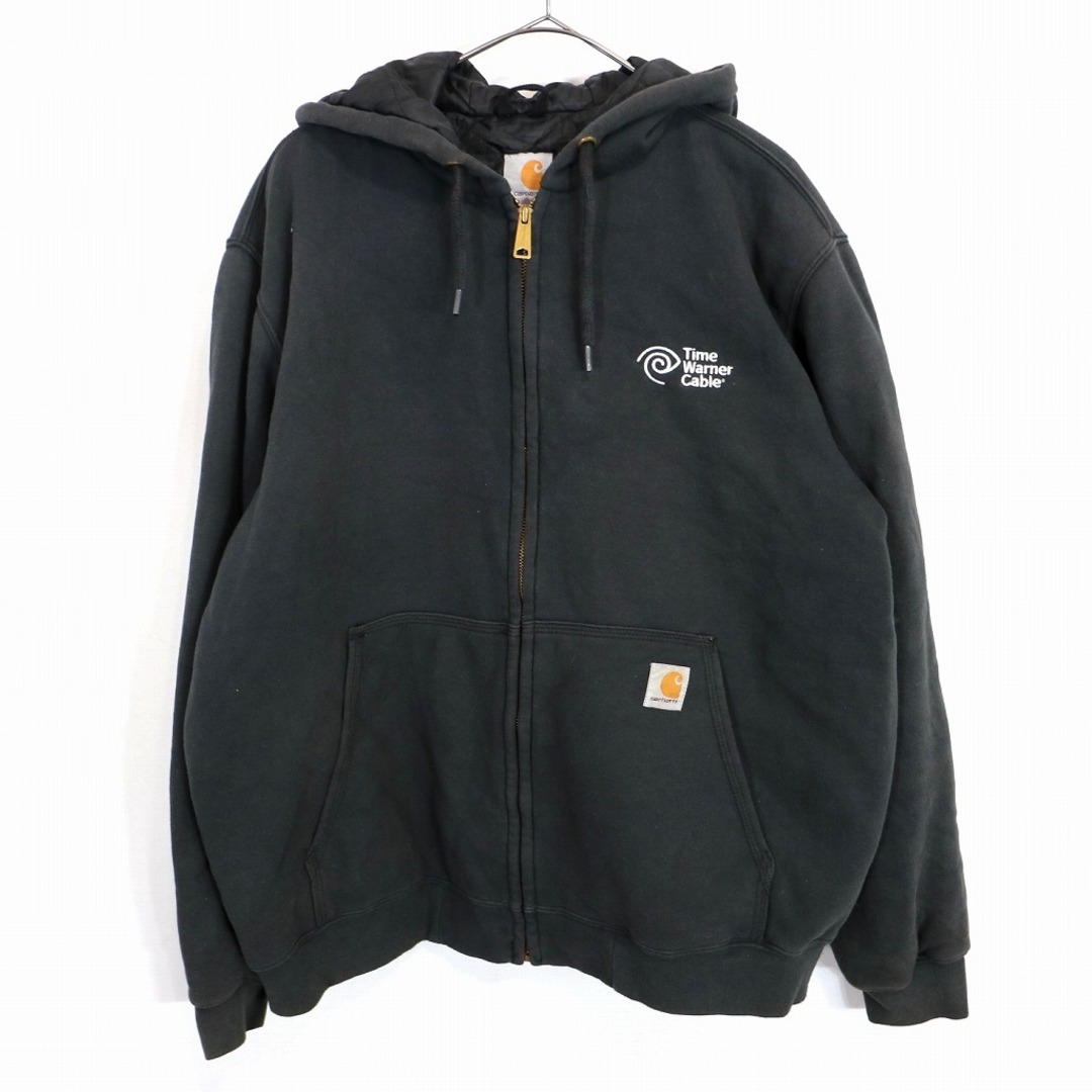 Carhartt カーハート 中綿 パーカー 防寒 裏地キルティング ブラック (メンズ L)   O1128約68cm身幅