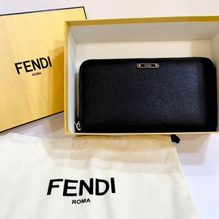 【FENDI】フェンディ 二つ折り長財布 レザー グレー×シルバー金具 7M0268 A8VC/tg1219