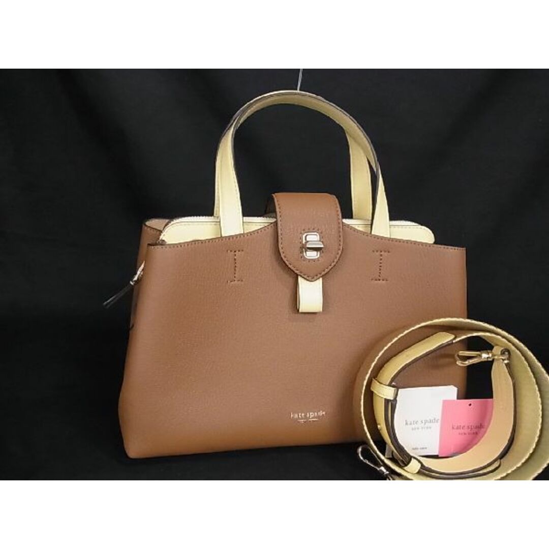 ■新品■未使用■ kate spade ケイトスペード PXRUB408 レザー ターンロック 2WAY ハンドバッグ ショルダーバッグ ブラウン系 AP6144