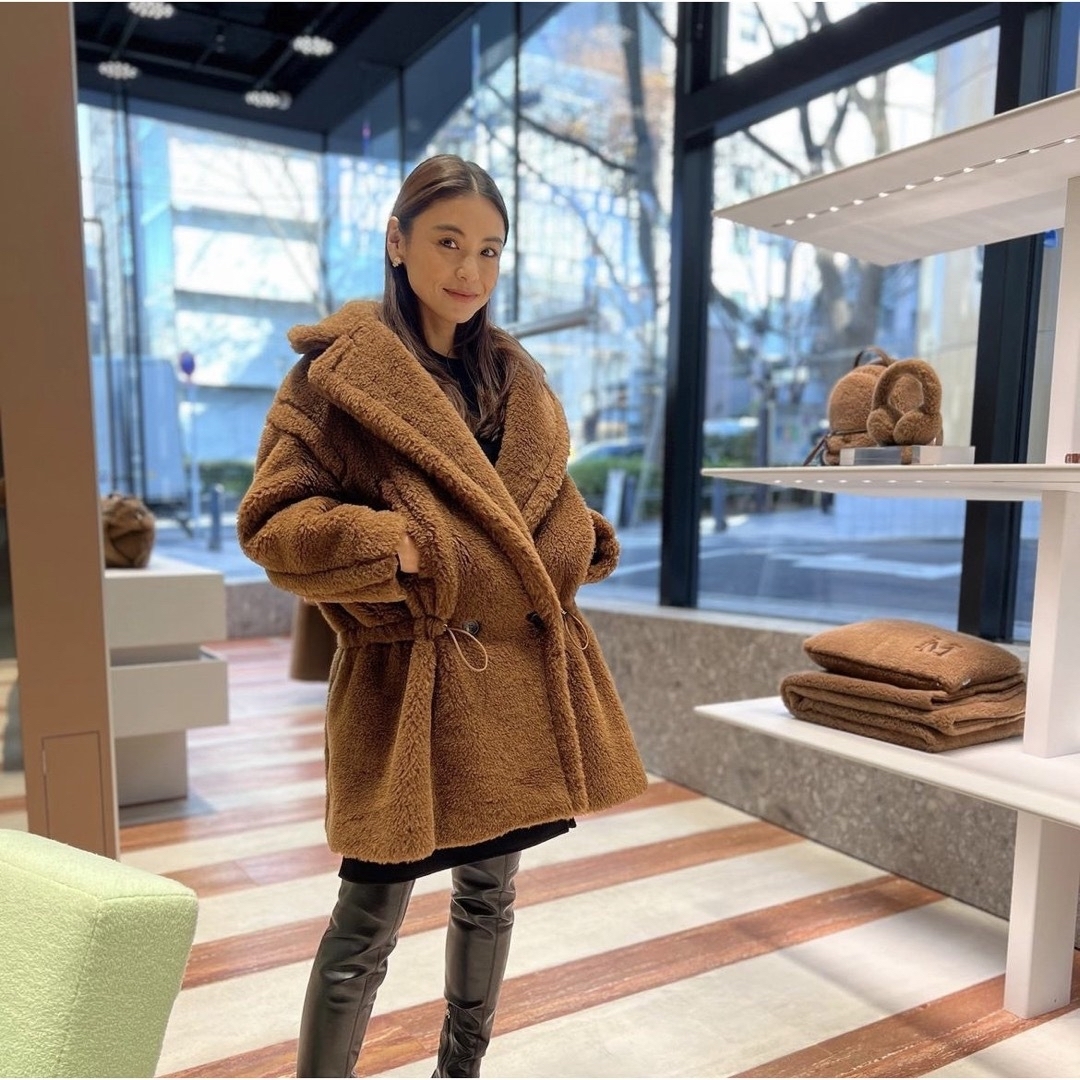 MaxMara テディベア コート タバコ S 滝沢眞規子 テディ teddy | フリマアプリ ラクマ