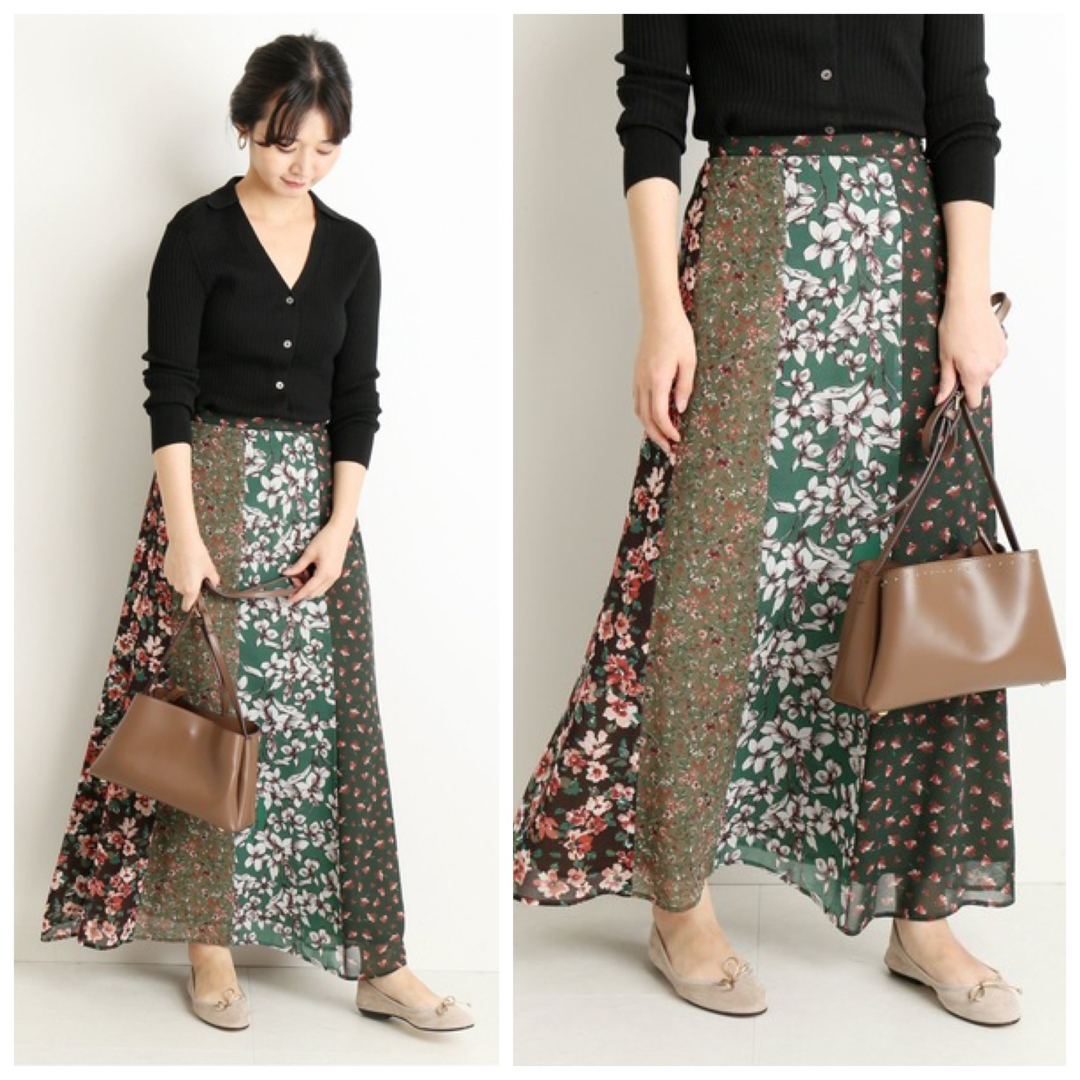 美品 SLOBE IENA フラワーパネル フレアスカート 定価14300円38 美品 SLOBE IENA フラワーパネル フレアスカート 定価14300円38
