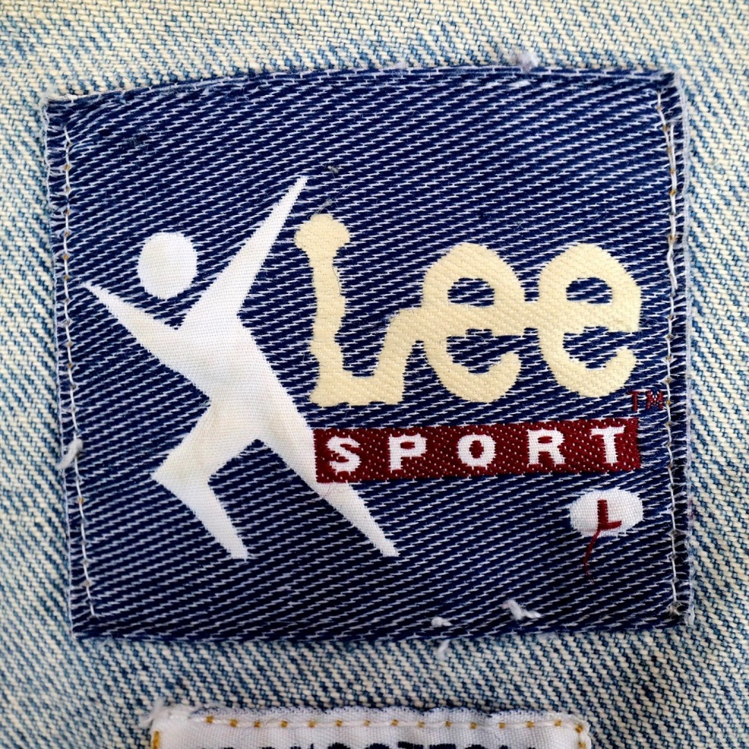 Lee(リー)のSALE///// 90年代 Lee リー NFL グリーンベイパッカーズ デニムジャケット 刺繍  アメカジ ライトブルー (メンズ L) O1284 メンズのジャケット/アウター(Gジャン/デニムジャケット)の商品写真