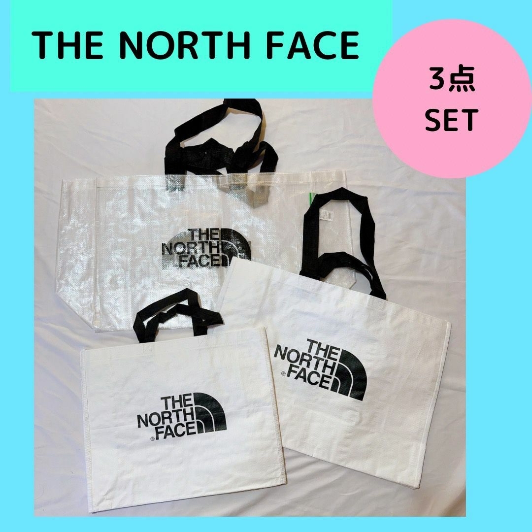 THE NORTH FACE(ザノースフェイス)の専用　　ノースフェイス　ショッピングバッグ　韓国限定　3点SET レディースのバッグ(エコバッグ)の商品写真