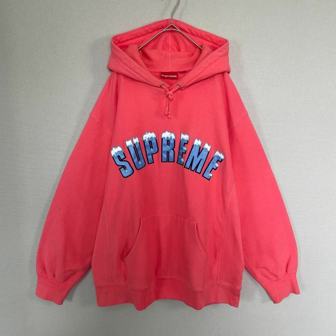 SALE【SUPREME】シュプリーム/フーディー/赤/XLサイズ/超美品