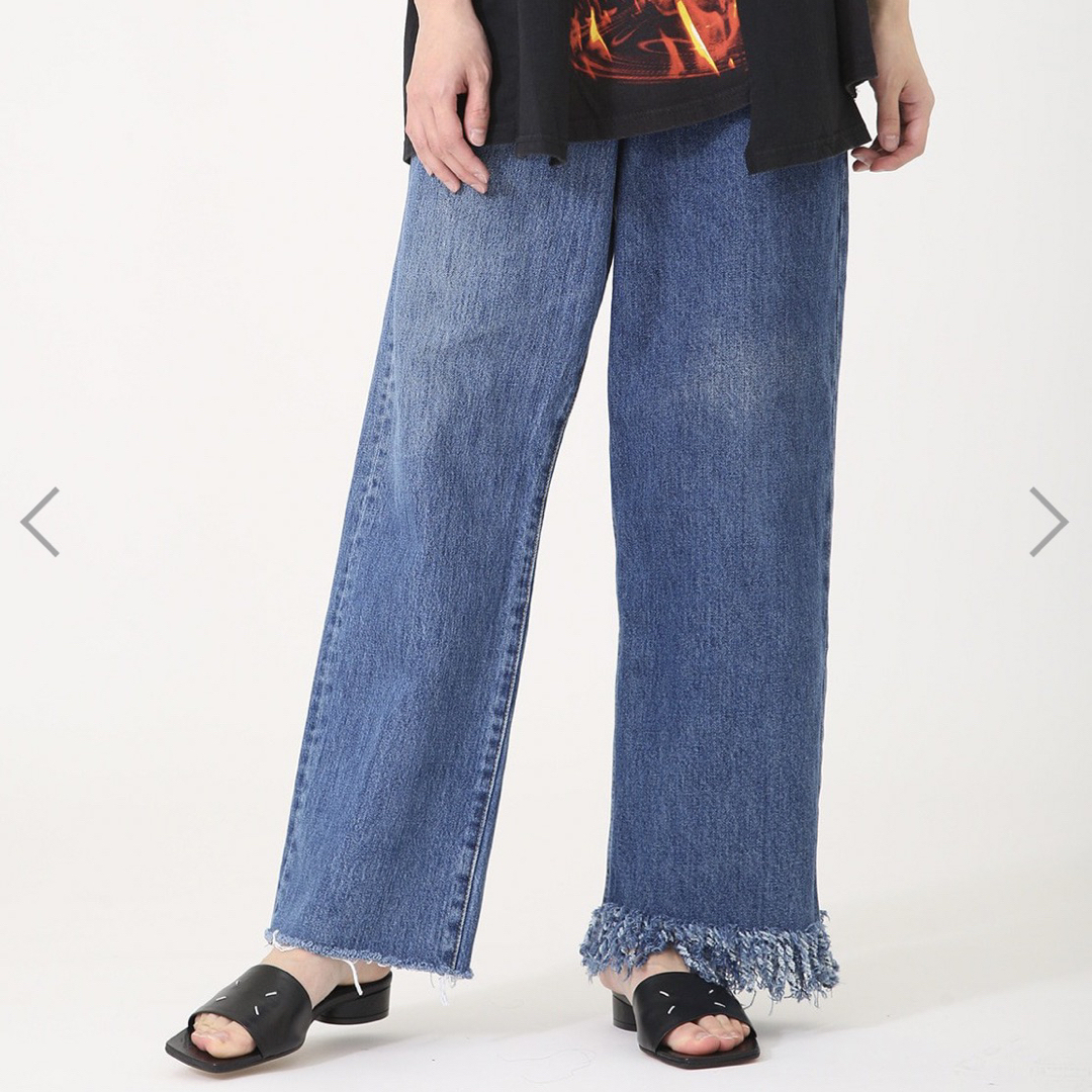 77circa make fringe denim pants