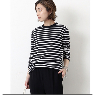 ドゥーズィエムクラス(DEUXIEME CLASSE)のドゥーズィエムクラス Coco Stripe T No5 ブラック×ホワイト(Tシャツ(長袖/七分))