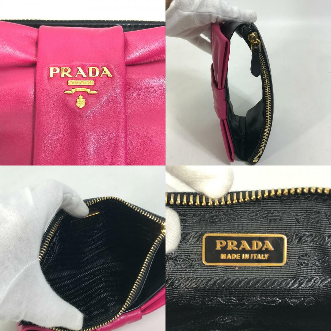 PRADA - プラダ PRADA メイクポーチ 化粧ポーチ 1N1442 リボン りぼん