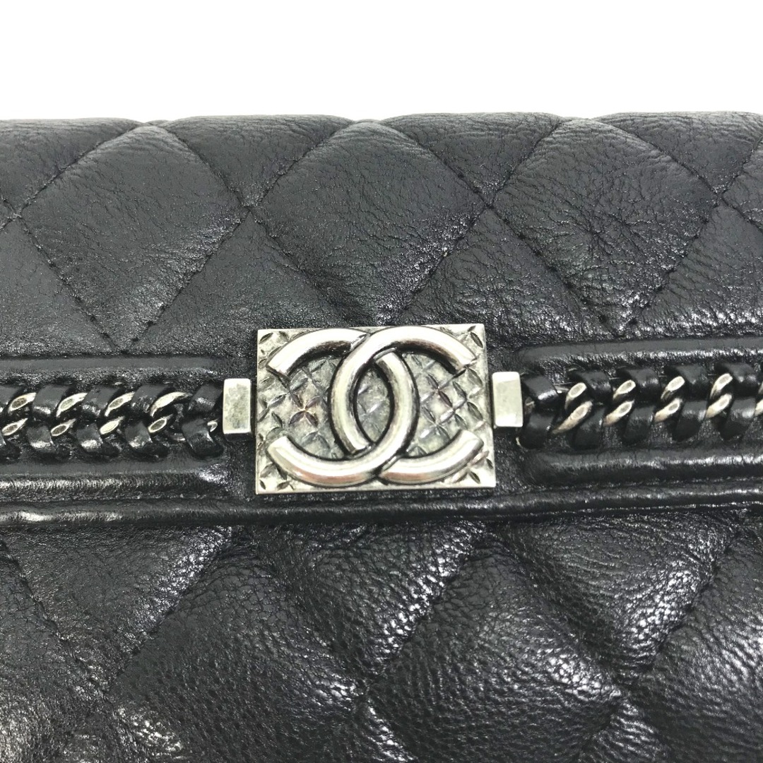 シャネル CHANEL ココマーク CC ラグジュアリーライン ボーイシャネル 長財布 レザー ブラック