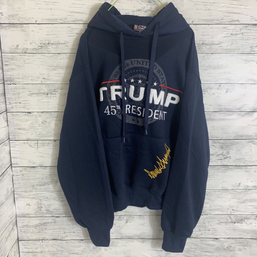 【ＵＳ輸入古着】紺パーカー トランプ TRAMP president メンズのトップス(パーカー)の商品写真