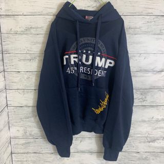 【ＵＳ輸入古着】紺パーカー トランプ TRAMP president(パーカー)