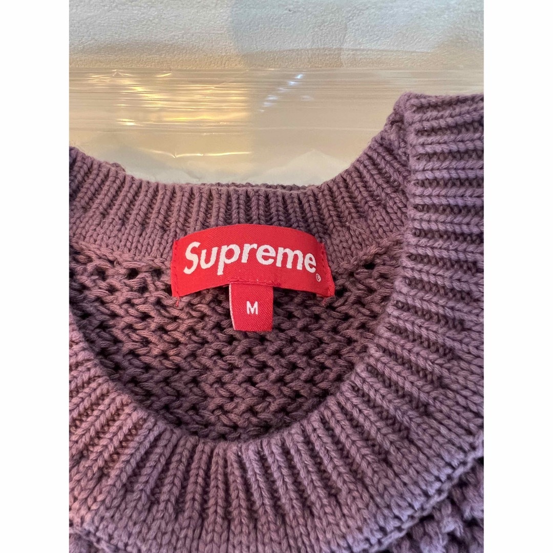 supreme open knit M パープル　スモールボックスロゴ