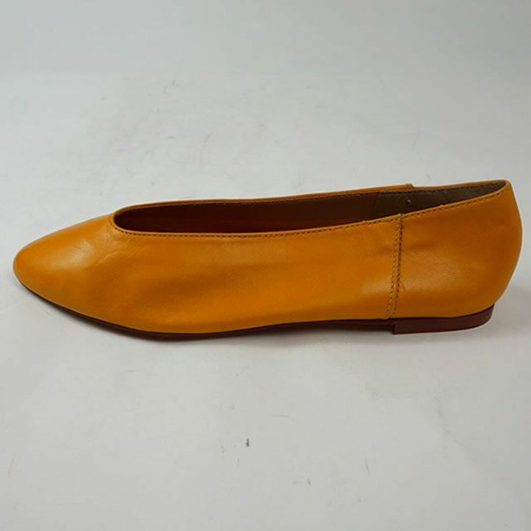 eblouna 本革 フラットシューズ イエロー 24.5cm 4804658