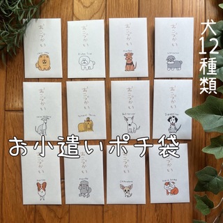 毎月【犬】お小遣いポチ袋★12枚(カード/レター/ラッピング)