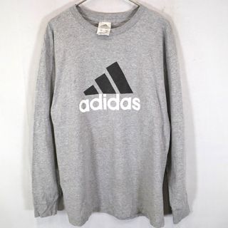 アディダス(adidas)のadidas アディダス ロゴプリント 長袖Ｔシャツ グレー (メンズ M) 中古 古着 O1331(Tシャツ/カットソー(七分/長袖))