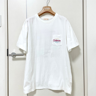 アナップ(ANAP)のANAP アナップ Tシャツ 白 刺繍 カリフォルニア フラミンゴ ヤシの木柄(Tシャツ(半袖/袖なし))