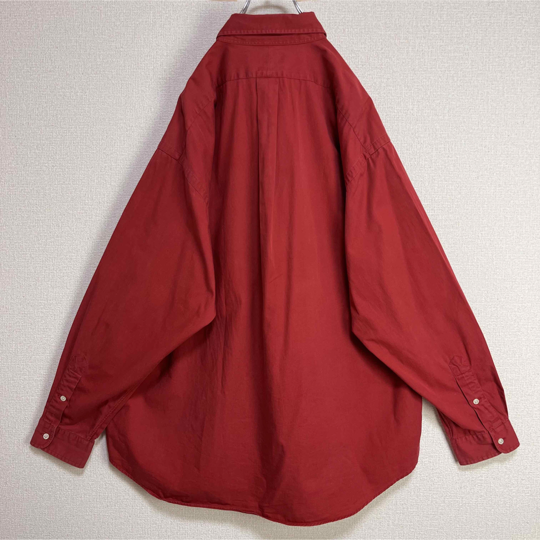 ラルフローレン BDシャツ 長袖 赤 紺ポニー刺繍 ゆるだぼ XL 90s 4
