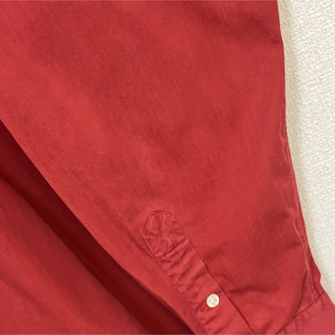 ラルフローレン BDシャツ 長袖 赤 紺ポニー刺繍 ゆるだぼ XL 90s 9