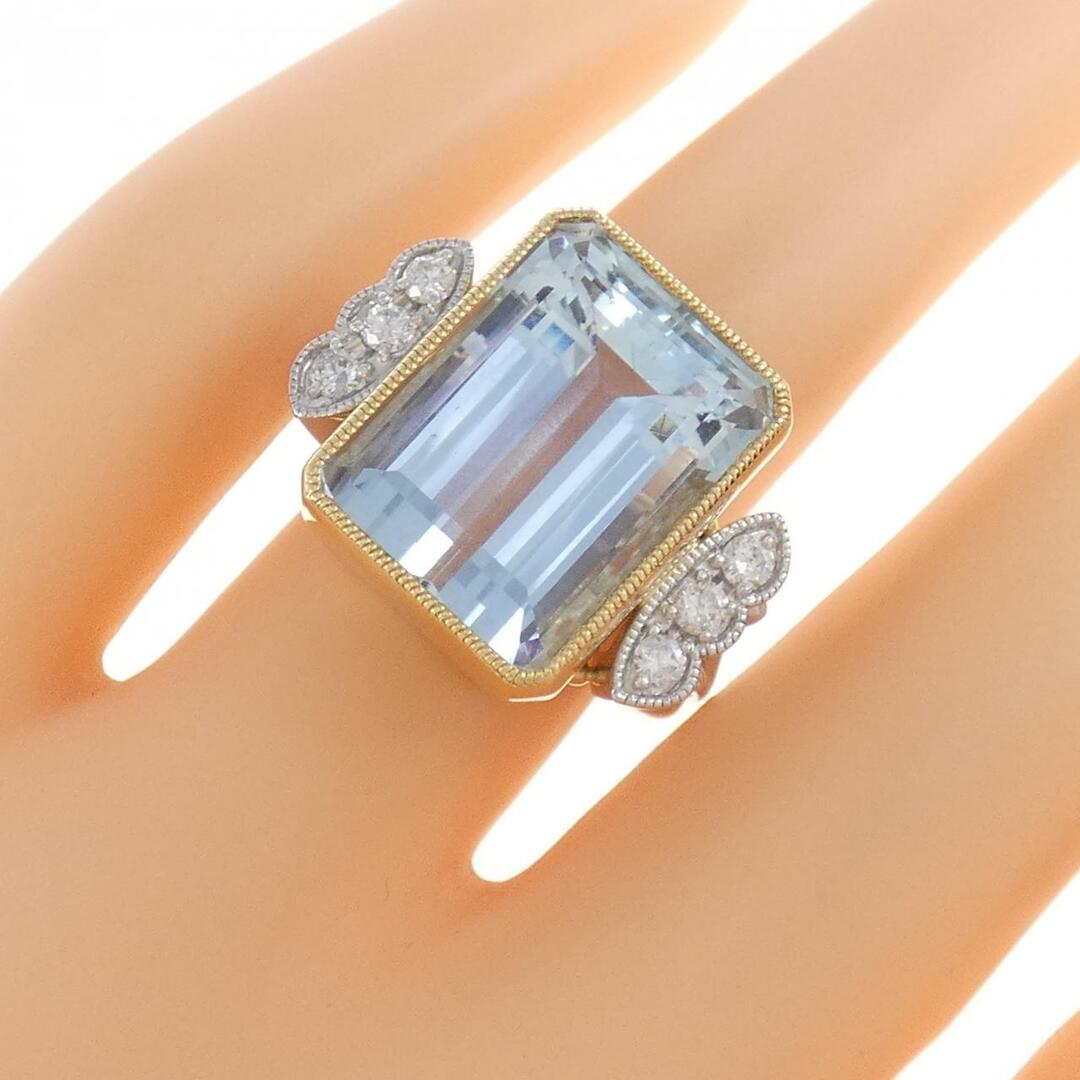 K18YG アクアマリン リング 0.12CT